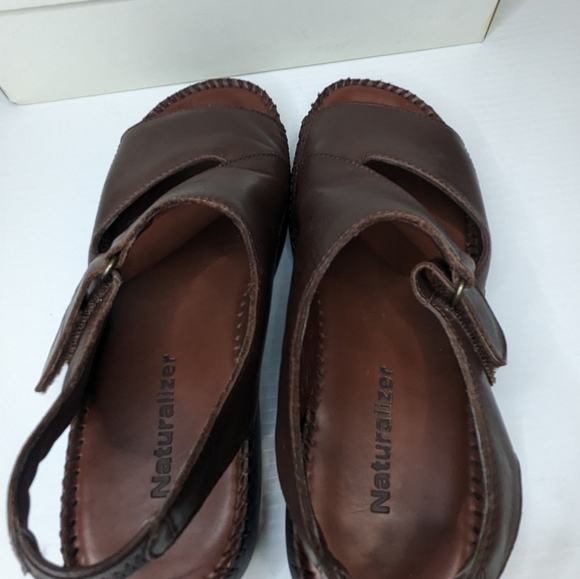 Naturalizer women's dune acorn leather slingback comfort sandals brown shoes 7 - Picture 6 of 13